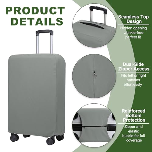 PATIKIL Luggage Cover 19-21 Inch Gray Scratch-Resistant Washable Elastic - color: Gray, size: 19-21 inch