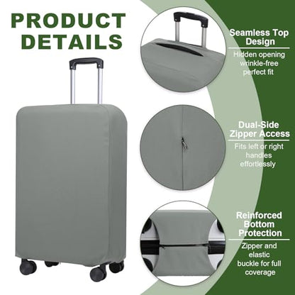 PATIKIL Luggage Cover 19-21 Inch Gray Scratch-Resistant Washable Elastic - color: Gray, size: 19-21 inch
