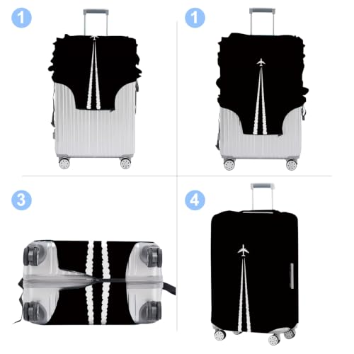 Jet Trail Luggage Cover Washable Suitcase Protector Anti-scratch Suitcase cover Fits 20-22 Inch Luggage S - color: Jet Trail, size: S(20-22inch suitcase)