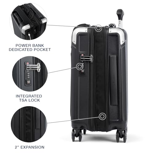 Travelpro Platinum Elite Hardside Carry-On Luggage, Black, 21-Inch - color: Shadow Black, size: Carry-on with Laptop Pocket 21-Inch