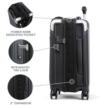 Travelpro Platinum Elite Hardside Carry-On Luggage, Black, 20-Inch - color: Shadow Black, size: Compact Carry-on with Laptop Pocket 20-Inch