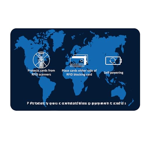 SaiTech IT 5 Pack RFID Blocking Card for Credit Debit ID Card, WM Blue - color: Blue WM