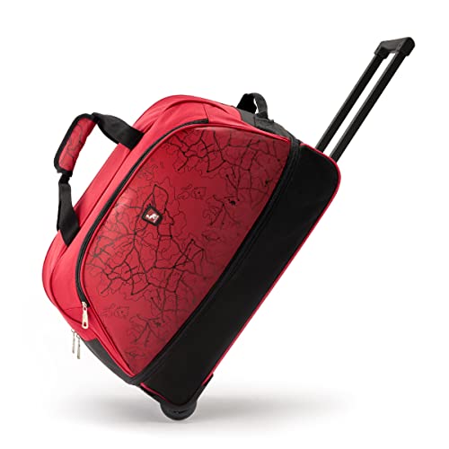 OIWAS Rolling Duffle Bag with Wheels, 22 inch Carry On Bag for Travel - color: Light Red