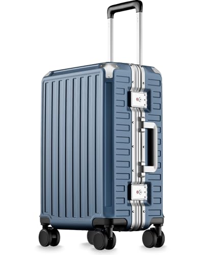 LUGGEX 20 Inch Zipperless Carry On Luggage, Ocean Blue - color: Ocean Blue, size: 20 Inch