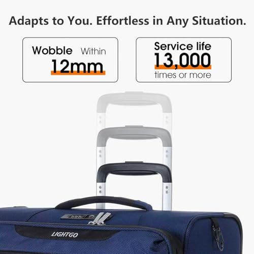 LIGHTGO 20" Carry On Softside Luggage, Ultra Light, TSA Lock Navy Blue - color: Navy Blue, size: 20in
