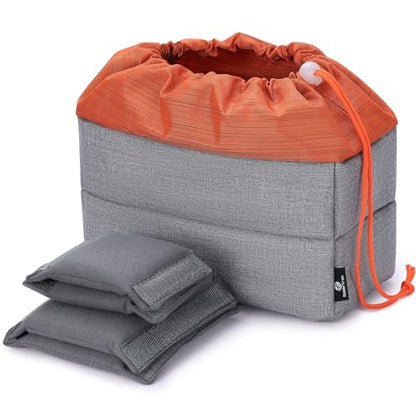 Koolertron Waterproof Shockproof Camera Bag Insert with Adjustable Dividers - color: Tangerine