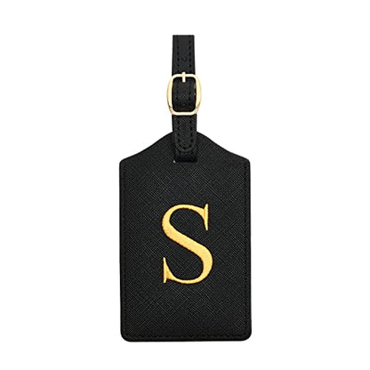 Luggage Tag PU Leather for Suitcase Baggage Handbag Travel Bag Label Suitcase Tag Label Tag w. Name Card & Privacy Cover (S) - style: S
