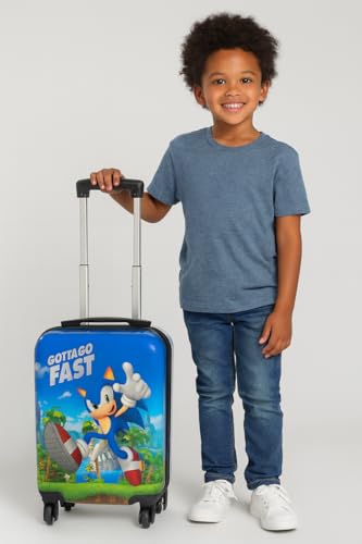 AI ACCESSORY INNOVATIONS Sonic the Hedgehog Kids Luggage and Backpack Set - 18" Luggage Suitcase With Wheels, 13.75" Backpack - color: Sonic Set