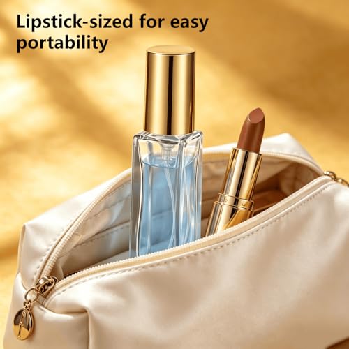 Perfume Travel Refillable, 6 Pcs 10 ml Glass Atomizers (Gold) - color: Gold