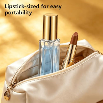 Perfume Travel Refillable, 6 Pcs 10 ml Glass Atomizers (Gold) - color: Gold