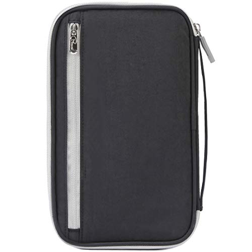 VanFn Passport Wallets, Travel Wallet, RFID Family Passport Holder, Trip Document Organizer (Black) - color: Black