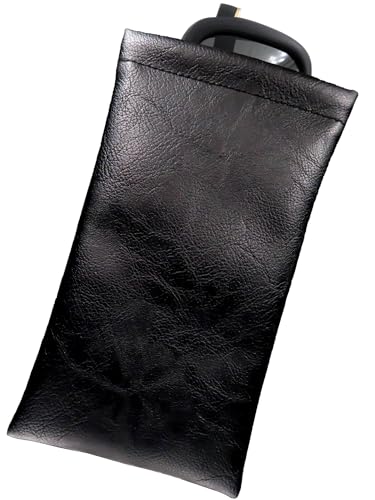 Soft Sunglasses case | Large Glasses Case Holder - Eyeglass Pouch Squeeze Top | Glasses pouch Lightweight Extra Layers - color: Black Distressed