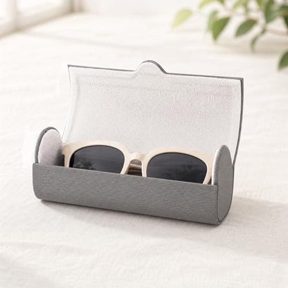 Vemiss Hard Shell Eyeglass Case, Lightweight Travel Holder - color: Gray