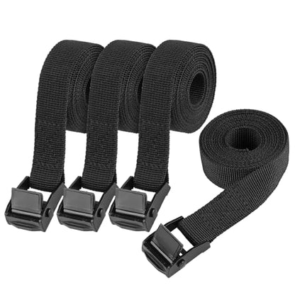 PEASUG Tie Down Straps, 4 Pack Lashing Straps with Buckles for Packing - color: Black, size: 0.78" x 5'