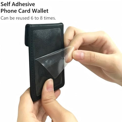 Self Adhesive Phone Card Wallet with Flip Cover, RFID Blocking, Blue - color: Light Blue