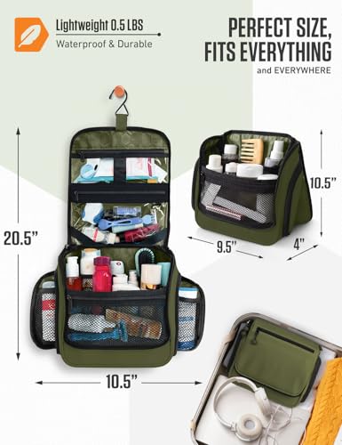 VENTURE 4TH Hanging Travel Toiletry Bag, 18 Compartments - Forest Green - color: Forest Green
