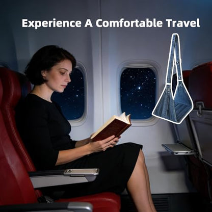 Asaiter-Airplane Foot Hammock for Plane Travel Essentials - Airplane Travel Essentials, Long Flight Foot Rest - Plane Gadgets (Deep Blue 2) - color: Deep Blue 2