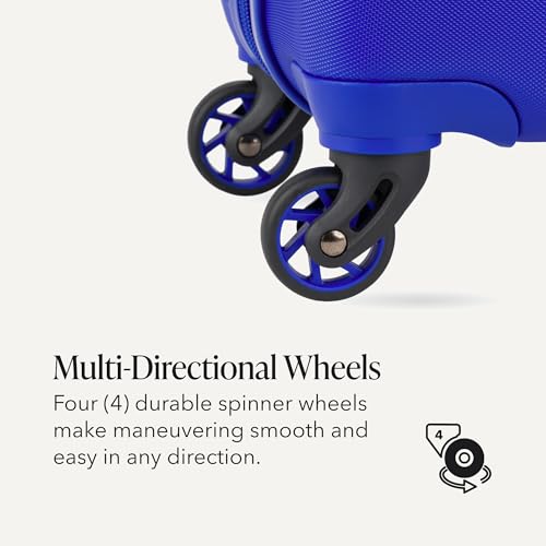 SwissGear 7366 Signature Hardside Expandable Luggage with Spinner Wheels, TSA Lock, Cobalt, Checked-Medium 23-Inch - color: Cobalt, size: Checked-Medium 23-Inch
