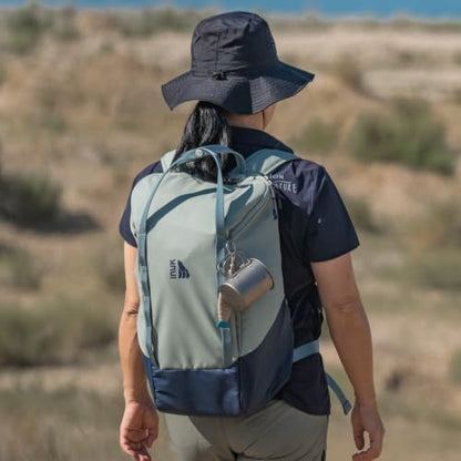 INUK Travel Laptop Backpack, 25L Recycled Waterproof Light Daypack - color: Sage Leaf