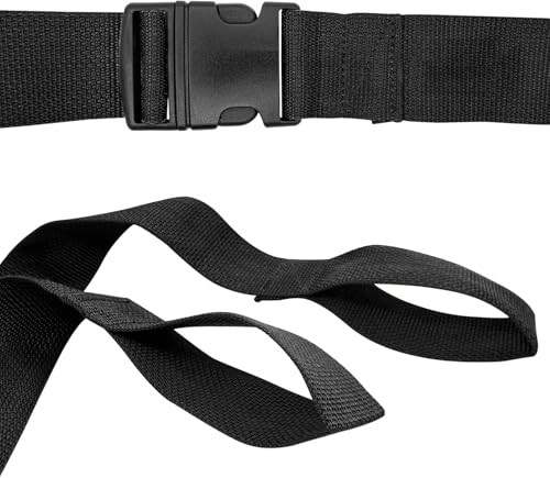 LINE2design Backboard Spine Board Straps - 5" Disposable Securing Straps with Loop Ends - Emergency Medical Board Adjustable Strap with Plastic Quick Safety Straps Release Buckle - Black - Pack of 3