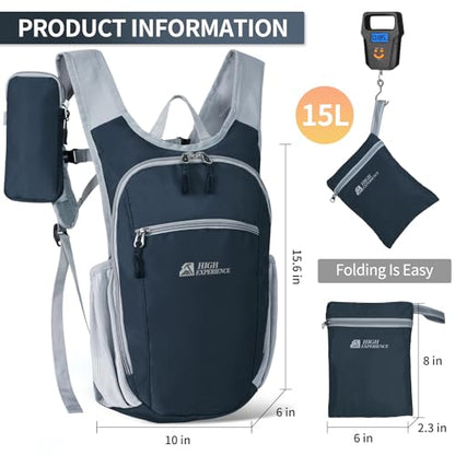 Small Hiking Backpack Packable Lightweight for Women Men - color: Gray, size: 10L