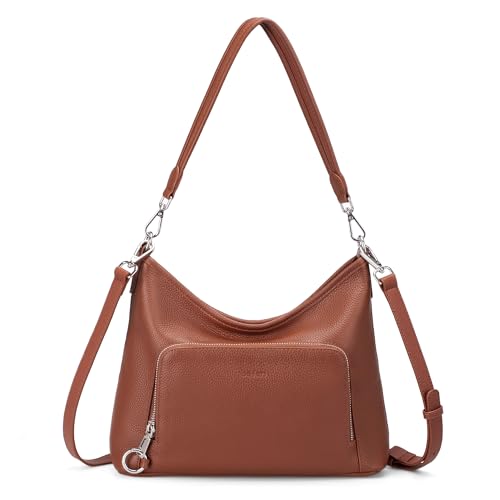 befen Genuine Leather Hobo Bag Purses for Women, Anti Theft Leather Purse - color: Dark Brown