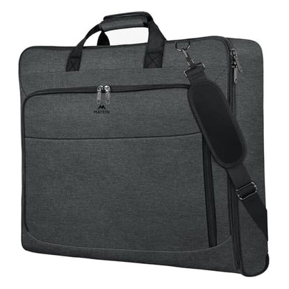 MATEIN Garment Bags for Hanging Clothes, Large Travel Suit Bag with Strap - color: Dark Grey