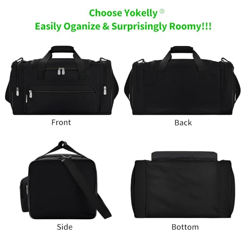 Sports Duffel Bag 26 Inch Travel Gym Duffle, Black - color: Black, size: 26 inch