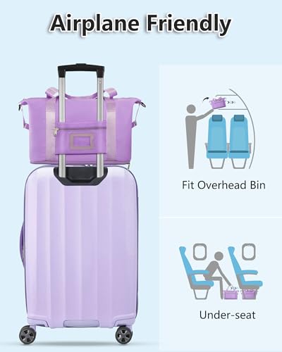 Women Girl Birthday Gifts Weekend Sleepover Overnight Duffle Bag - color: Purple, style: M