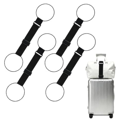 Luggage Connector Straps, Adjustable Elastic Durable Straps for Connecting Luggage Bags to Suitcases, Hands-Free Travel Essential (4PCS Black) - color: 4PCS Black