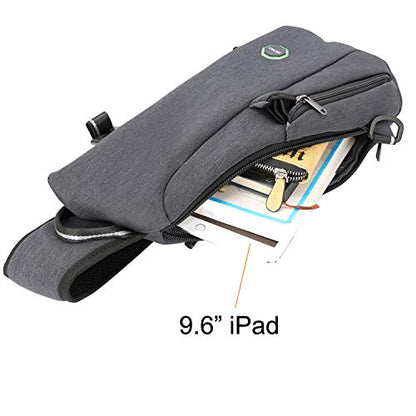 Sling Bag Small Backpack Crossbody Shoulder Bag Sling Pack - color: B-dark Gray
