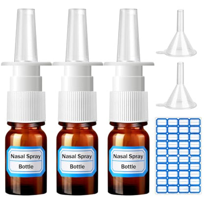 6 Pcs Nasal Spray Bottle Glass Empty Refillable, 5ML/0.17OZ - color: Brown 6Pcs