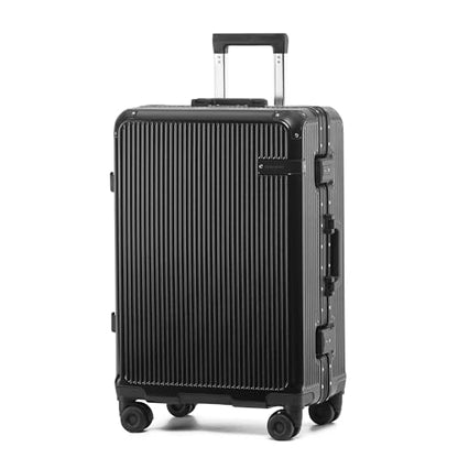 22 Inch Zipperless Checked In Luggage with Aluminum Frame, Black - color: Black, size: Checked in 22inch