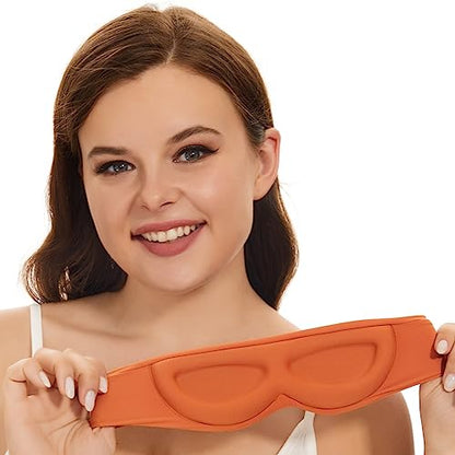 ALASKA BEAR Side Sleeper Sleep Mask, Patented, 100% Blackout, Tangerine - color: A2 Tangerine