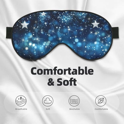 Glittering Star Sleep Mask Eye Mask with Adjustable Strap Eye Sleep Shade Cover Blocks Light for Women Men Airplane Travel Nap - color: Glittering Star