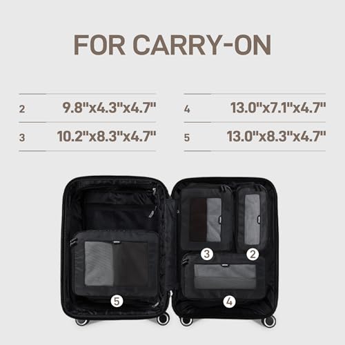 EPICKA TripCozy Compression Packing Cubes, 4 Set, Dark Grey - color: Dark Grey, size: Set of 4