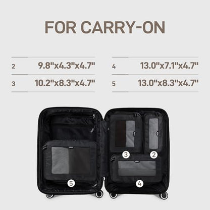 EPICKA TripCozy Compression Packing Cubes, 4 Set, Dark Grey - color: Dark Grey, size: Set of 4