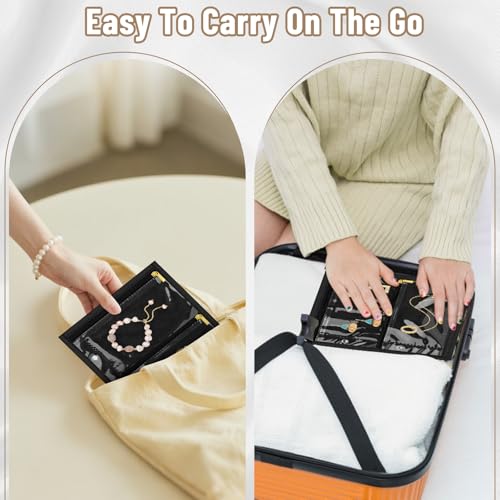 Yotako Portable Travel Jewelry Organizer Storage Carrying Case - color: Inner Pages,Black,4 PCS
