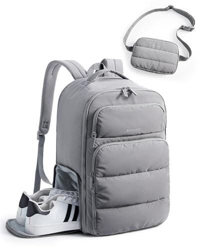 BAGSMART 35L Travel Backpack for Women, 17.3" Carry-On Personal Item - color: Grey