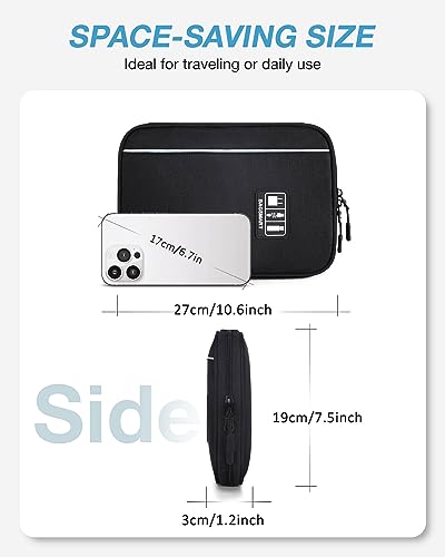 BAGSMART Large Electronic Organizer Travel Case for Tech Accessories, Black - color: Black