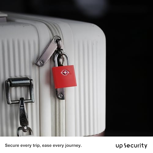 Luggage Locks TSA Approved, Small Padlock with Key, 4 Pack - color: Red