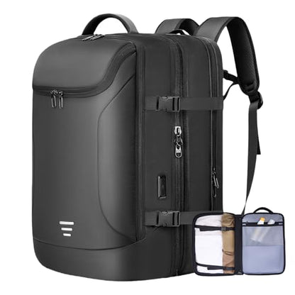 Travel Backpack for Men 50L Expandable Flight Approved Carry on Backpacks - color: Black