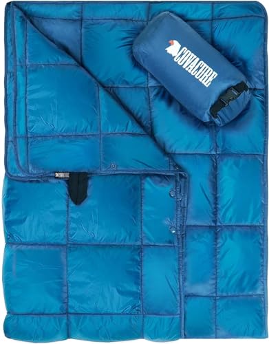 COVACURE Camping Blanket, Packable Down Alternative Outdoor Blanket 57X78'' - color: Blue