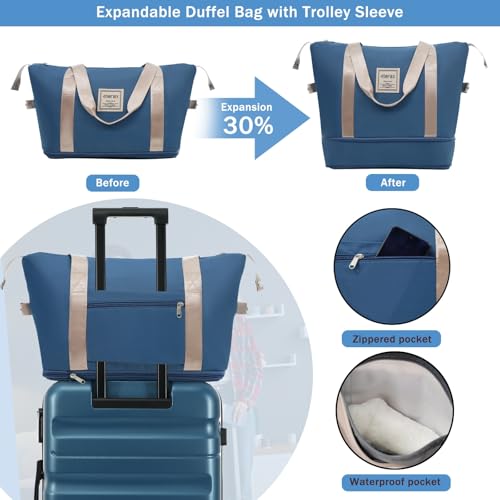 Merax Luggage Set 13 Piece, Hardshell ABS Suitcases with 8 Silent Spinner Wheels, Durable and Lightweight Travel Luggage for Family Trips - color: Ink Blue, style: 13-piece Set