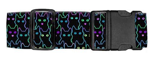 Luggage Straps for Suitcases Travel Belt Accessories, Cute Suitcase Strap, Adjustable Luggage Belt Strap, Heavy Duty with Quick-Release Buckle Luggage Strap Cute Black Cats - color: Cute Black Cats
