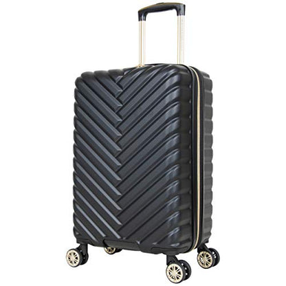 Kenneth Cole REACTION Madison Square Lightweight Hardside Chevron Expandable Spinner Luggage, Black, 2-Piece (20" Carry On + Backpack) - color: Black, size: 2-Piece (20" Carry On + Backpack)