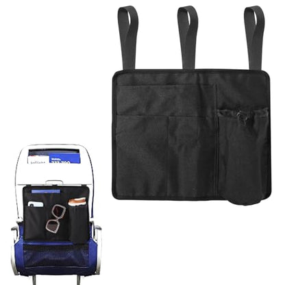 Lasuroa Airplane Seat Back Organizer & Storage - Premium Oxford Cloth Tray Table Cover with Separate Pockets (Black)