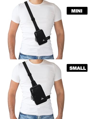 Peicees Mini Sling Bag for Men Small Crossbody Shoulder Bag, Mini Black - color: Black, size: Mini