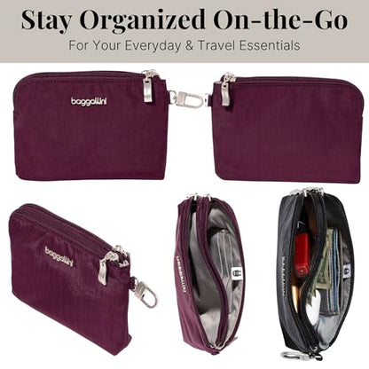 Baggallini On the Go Daily RFID Pouch - color: Mulberry