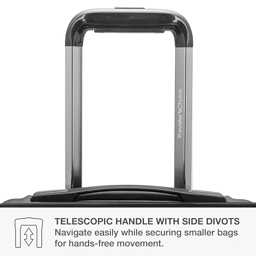 Traveler's Choice Archer Polycarbonate Hardside Spinner Luggage Set, Tie Down Straps, Grey, Carry-On 21-Inch - color: Grey, size: 1-Piece (Carry-On 21-Inch)